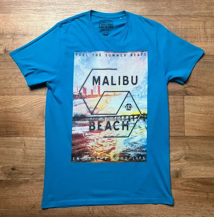 T shirt homme - bleu Turquoise - Malibu beach - taille XL - photo numéro 5