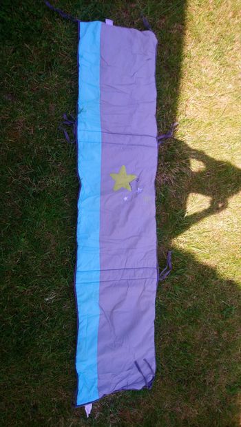 Tour de lit gris et bleu