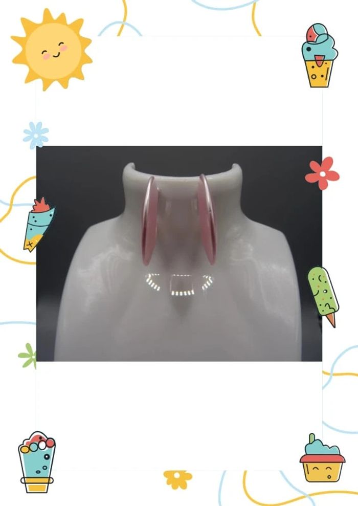 Boucle d oreille rose - photo numéro 3