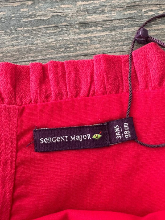 Magnifique petite blouse fille sergent major 3 ans fushia broderies neuve avec étiquette - photo numéro 3