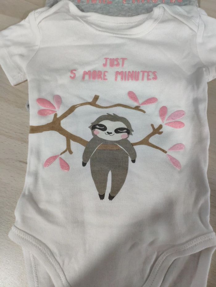 Lot de 2 body pailletés Just 5 more minutes 3 mois - photo numéro 2