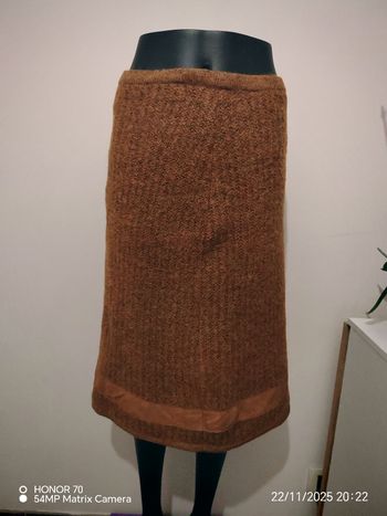 Jupe en laine et daim vintage