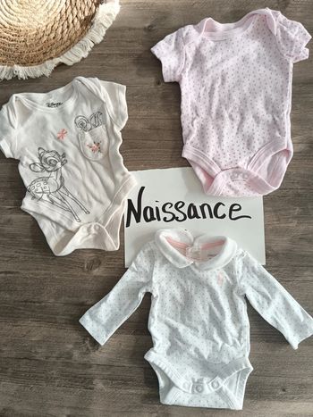 🌞 lot de 3 bodies naissance obaibi Disney