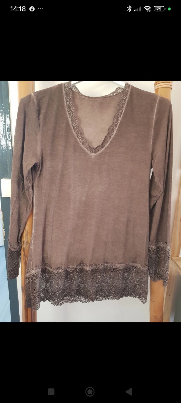 Sous-pulls marron - Taille unique - Made in Italy