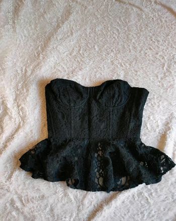 Bustier noir à dentelles Topshop