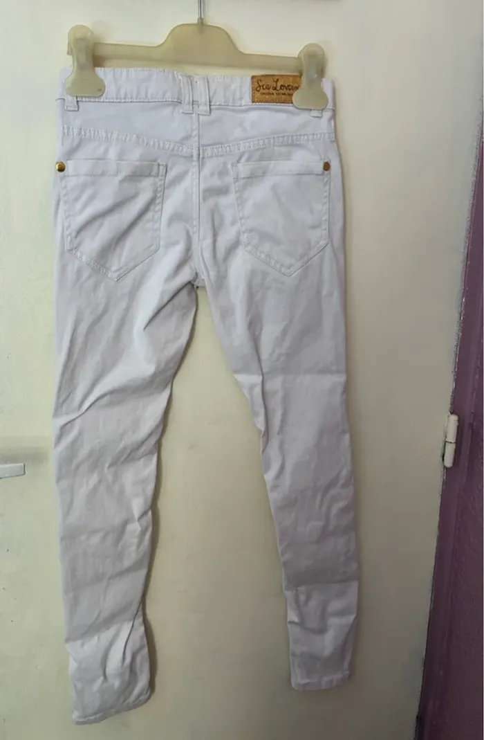 Jeans slim blanc, 10 ans, Tissaia. - photo numéro 8