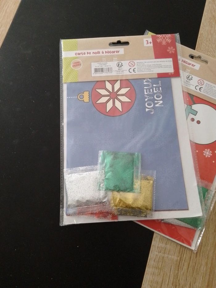 lot de 2 x3 cartes à paillettes à faire thème Noël neuf sous blister - photo numéro 5