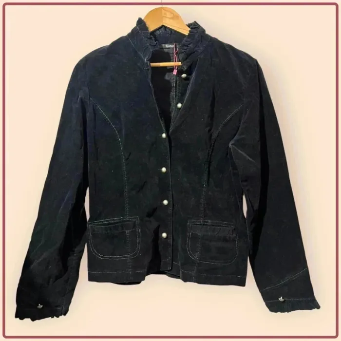 Veste Burton en velours – Taille L – noire – élégante et féminine