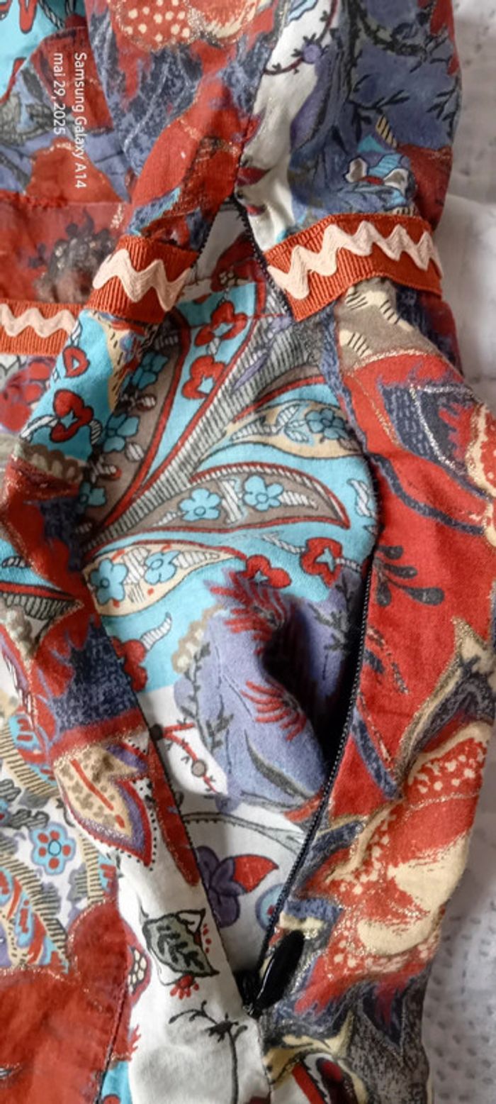 Tunique longue fines bretelles motif floral avec paillettes bordeaux femme 38/40 promod - photo numéro 18