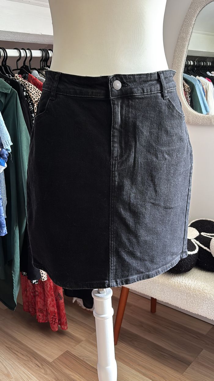 Jupe en jean noire Kiabi T40