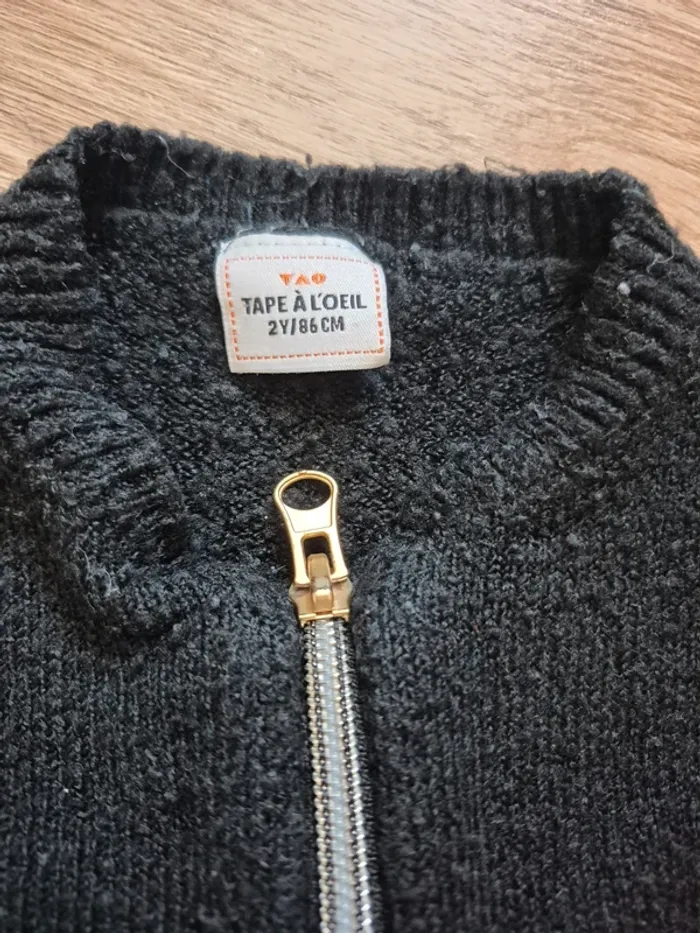 Gilet noir zippé Tape à l’Œil  2 ans / 86 cm - photo numéro 3