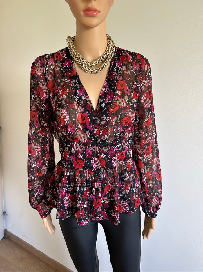 Blouse fleurie à manches longues Morgan taille 34 comme neuve