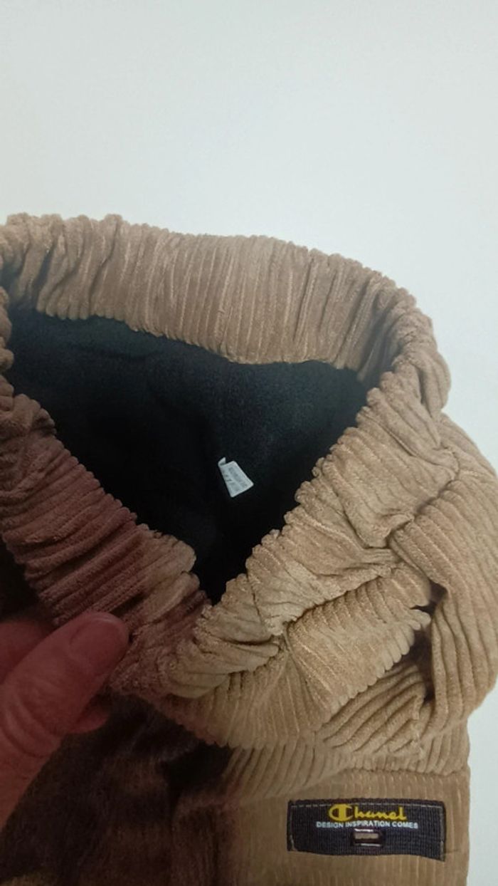 Pantalon garçon beige en velours molletonné 5 ans - photo numéro 2