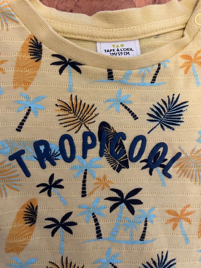 T-shirt manches courtes taille 3 mois - photo numéro 2