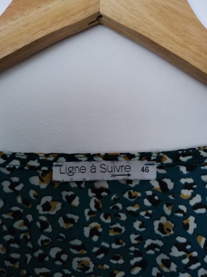 Blouse verte à motifs manches longues - photo numéro 3