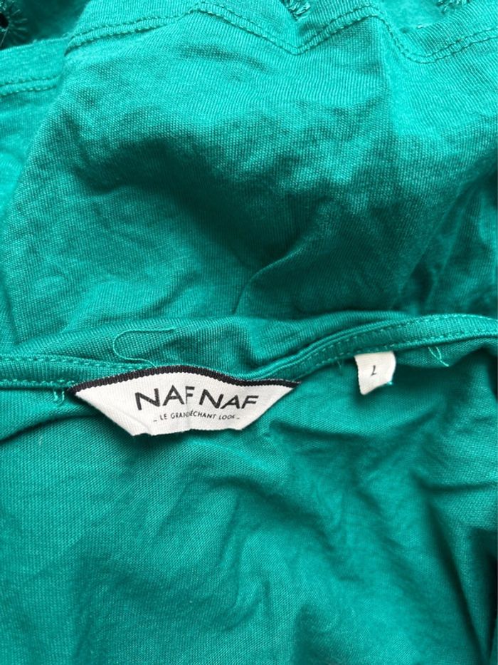 Débardeur fines bretelles romantique vert avec broderie anglaise Naf Naf - photo numéro 7