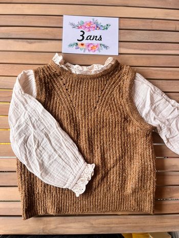 Pull bi matière Zara 3 ans