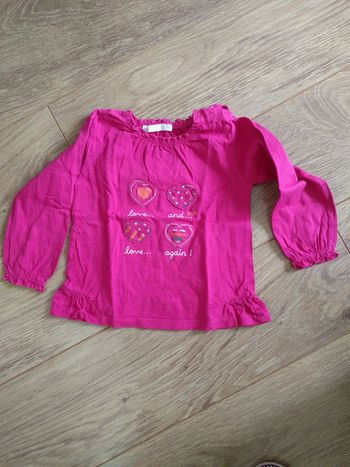 T-shirt manches longues fushia Gémo - 3 ans