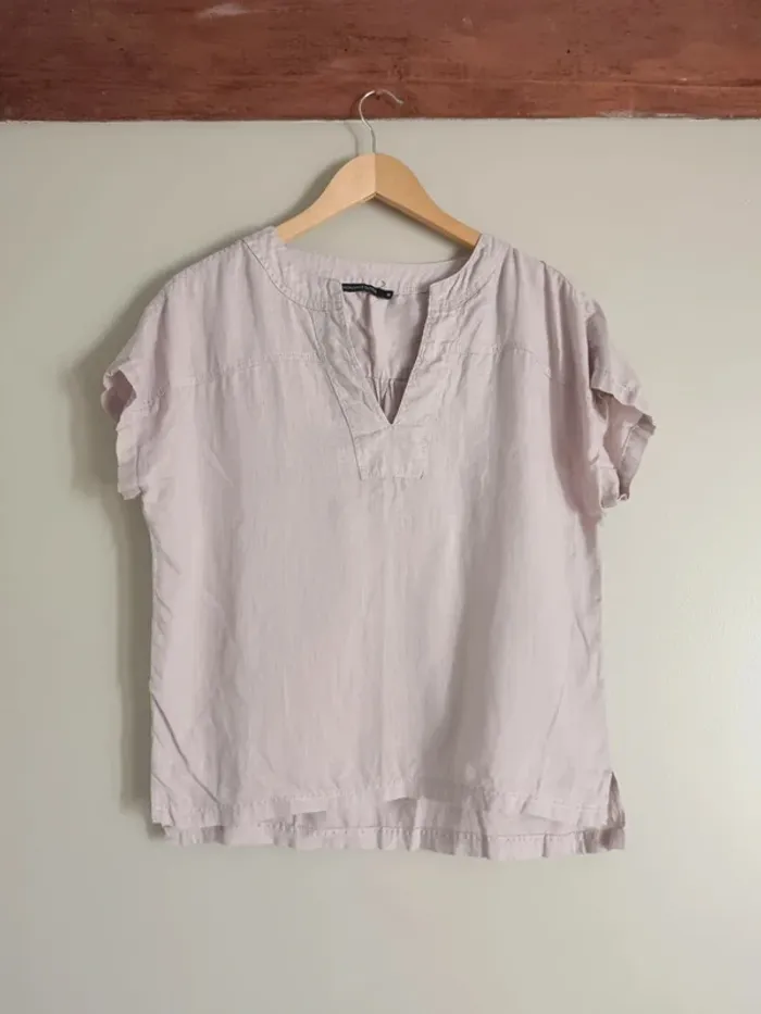 T-shirt lin lila Monoprix - photo numéro 3