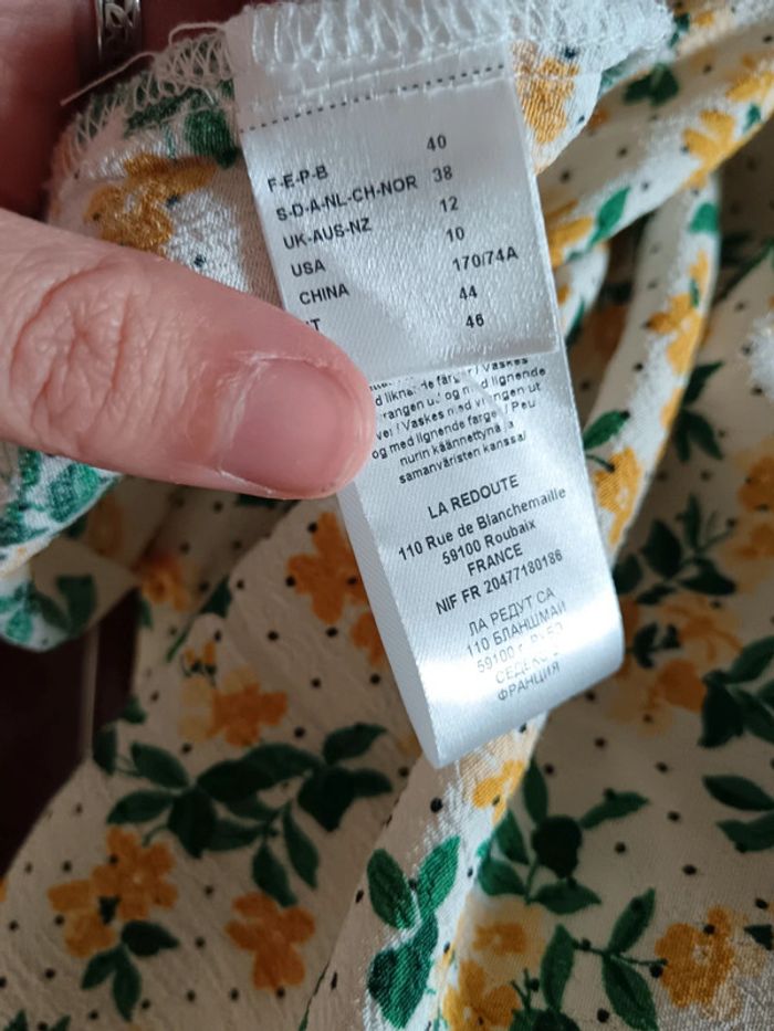 Jupe mi-longue crème jaune fleurie La Redoute - photo numéro 9