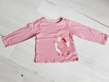 Vêtement bébé fille tee-shirt manches longues Obaïbi rose Zanimo music oiseaux 23 mois 2 ans