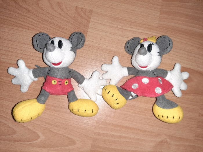 Lot de 2 peluches Mickey et Minnie vintage - photo numéro 2