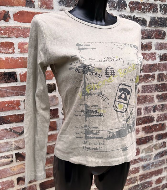 🌿T-shirt manches longues kaki Taille 40 – Cache Cache - photo numéro 3