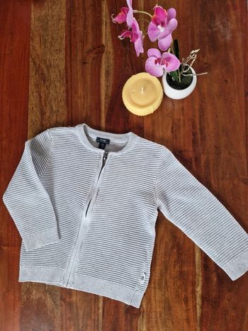 Veste côtelée fermeture zippée 18 mois