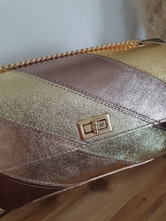 Sac en cuir Bollywood doré bronze - photo numéro 5