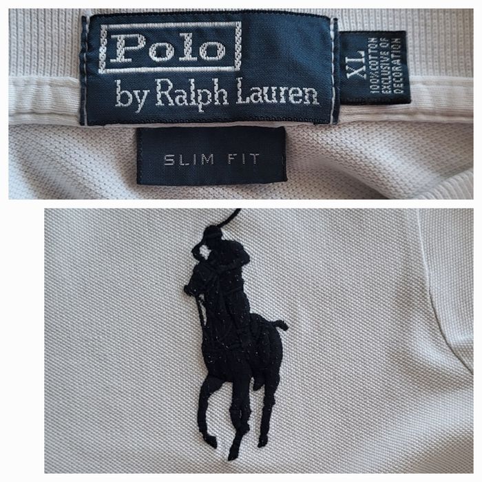 Ralph Lauren Polo MC TXL -Slim Fit -Big Pony Brodé Noir & Patch «3» Manche Droite - 100%Coton - photo numéro 2