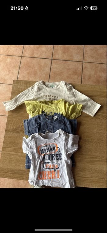 Lot de 4 haut bébé garçon