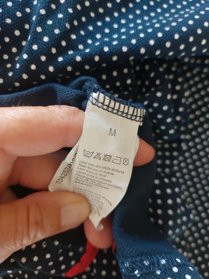 Polo imprimé pois marine - photo numéro 5