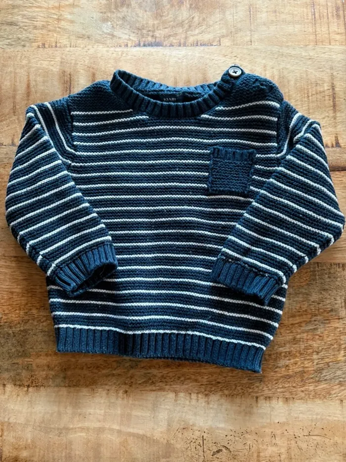 Pull rayé mari