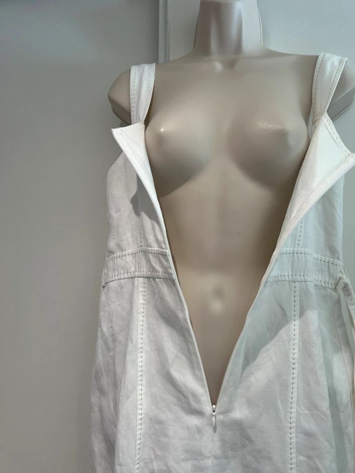 Robe blanc cassé Caroll  taille 38 lin et coton - photo numéro 13