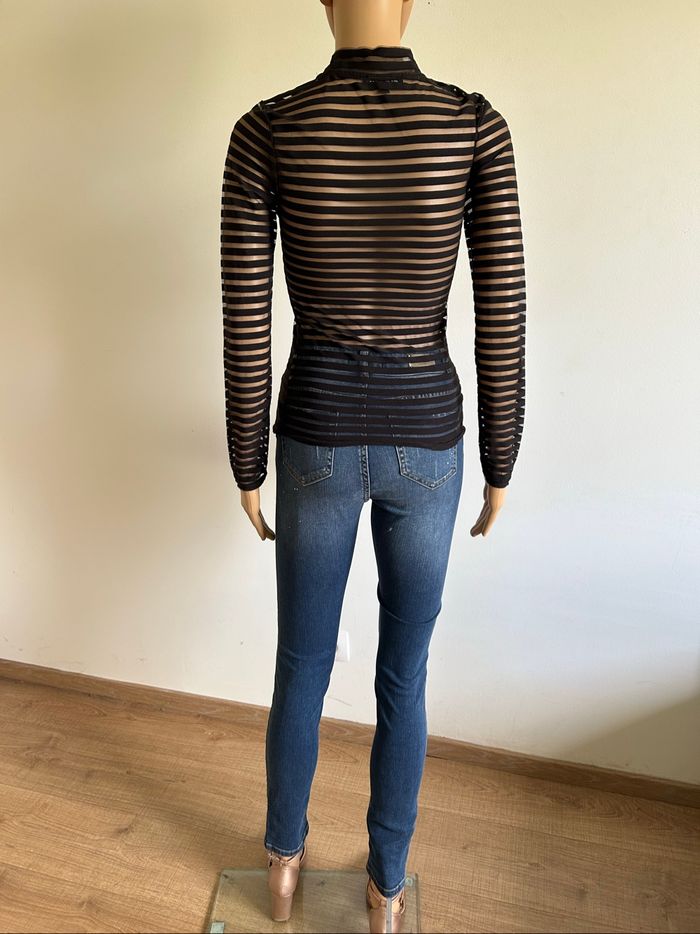 Haut noir transparent à manches longues Morgan taille XS TBE - photo numéro 6