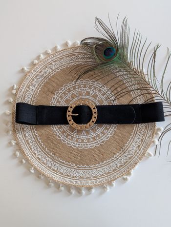 Ceinture élastique Denver noir et doré