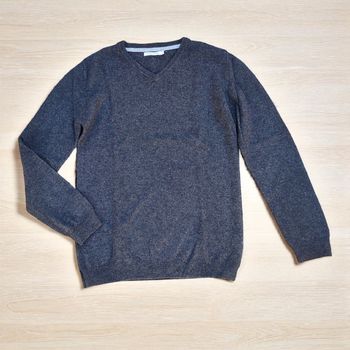 Pull garçon 10 ans en laine et cachemire gris foncé Monoprix