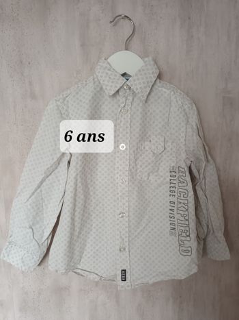 Chemise Garçon 6 ans Backfield blanc/ gris
