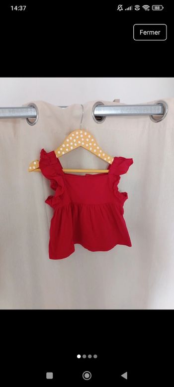 Débardeur rouge kiabi 2 ans