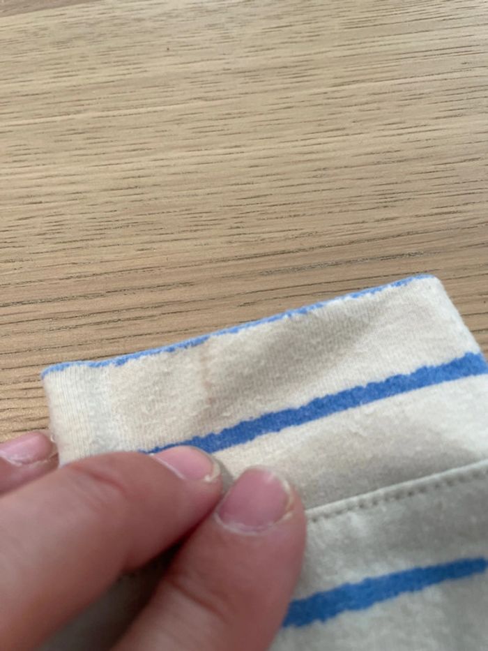 T-shirt manches longues bleu et beige kiabi 24 mois - photo numéro 2