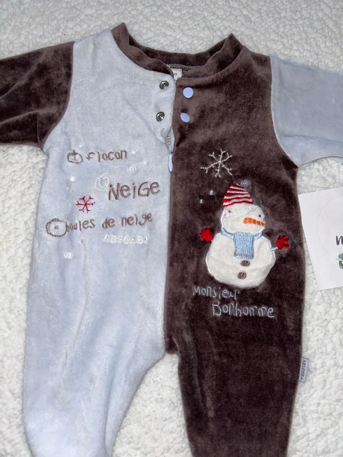 Pyjama bébé bonhomme de neige - photo numéro 3