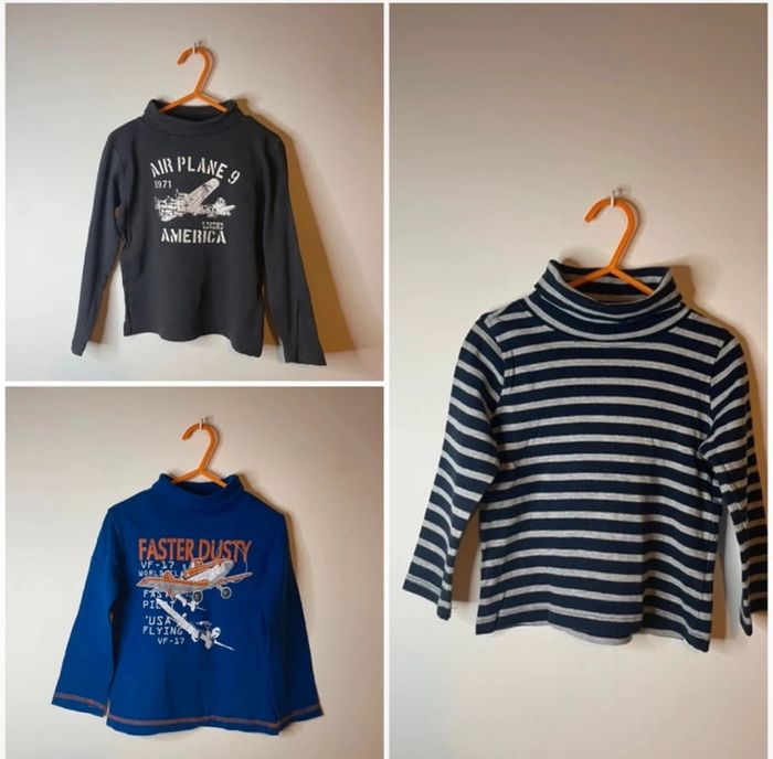 Lot de 3 sous pulls col roulés 4 ans garçon