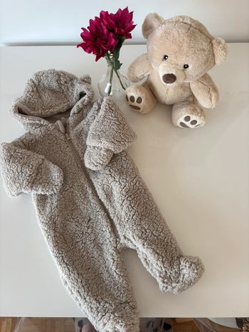 Combinaison pilote beige moumoute 6 mois