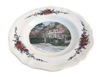 Assiette creuse  Obernai Faïencerie Sarreguemines France Henri Loux (1873-1907)