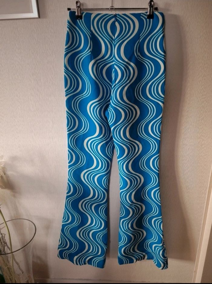 Pantalon bleu et blanc à motifs ample en bas - Taille XS - photo numéro 2