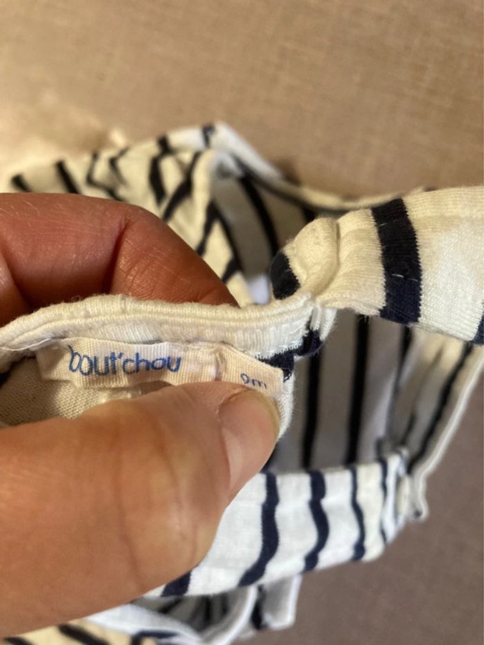 Salopette courte bébé rayée Bout’Chou – Taille 9 mois - photo numéro 4