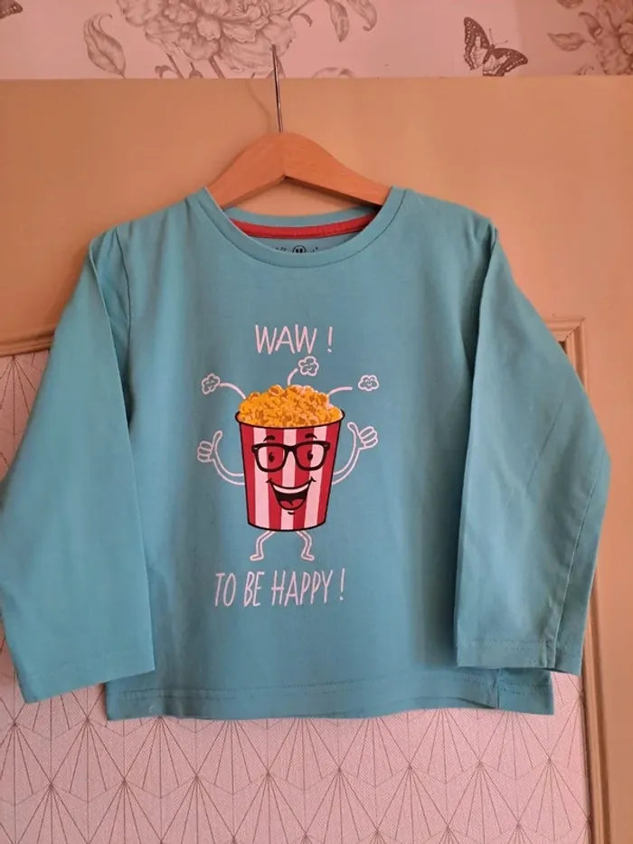 T-shirt garçon 5 ans ML U essentiel turquoise comme neuf