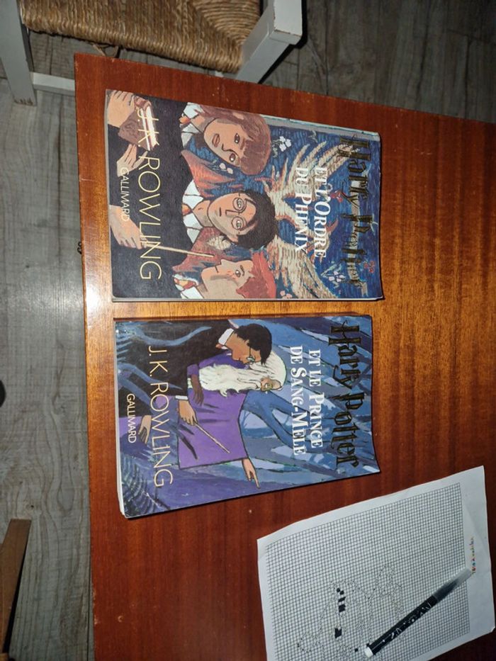 Lot de 2 livres harry potter gallimard 5 et 6