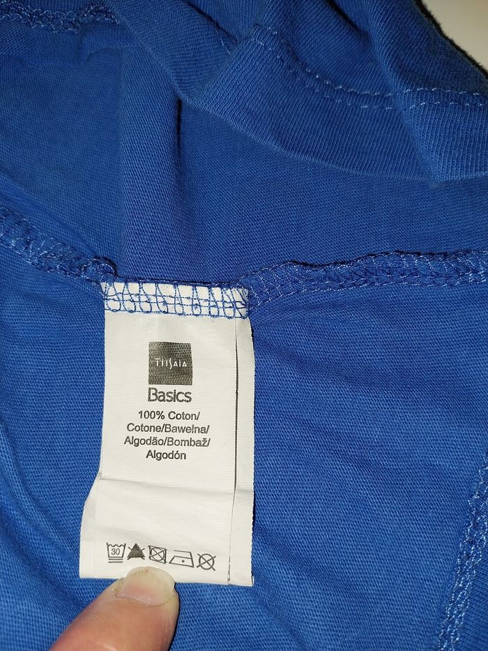 Tee-shirt Tissaia bleu avec motif manche longue - photo numéro 4