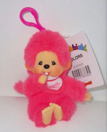 Porte-clé peluche Moncchichi édition limitée rose fushia. Neuf avec étiquette.